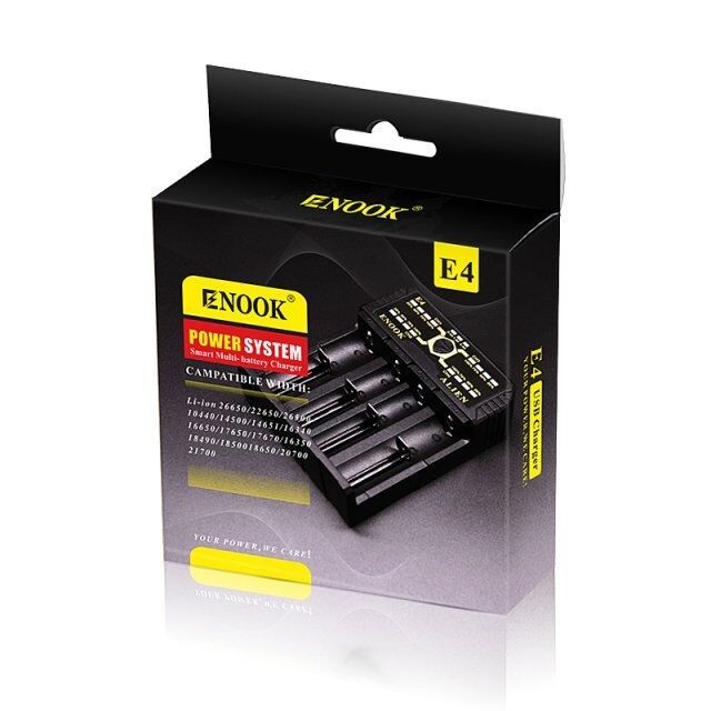 Enook E4 Baterías de iones de li descarga de cargador con carga de Ake DC 3.6V / 3.7V