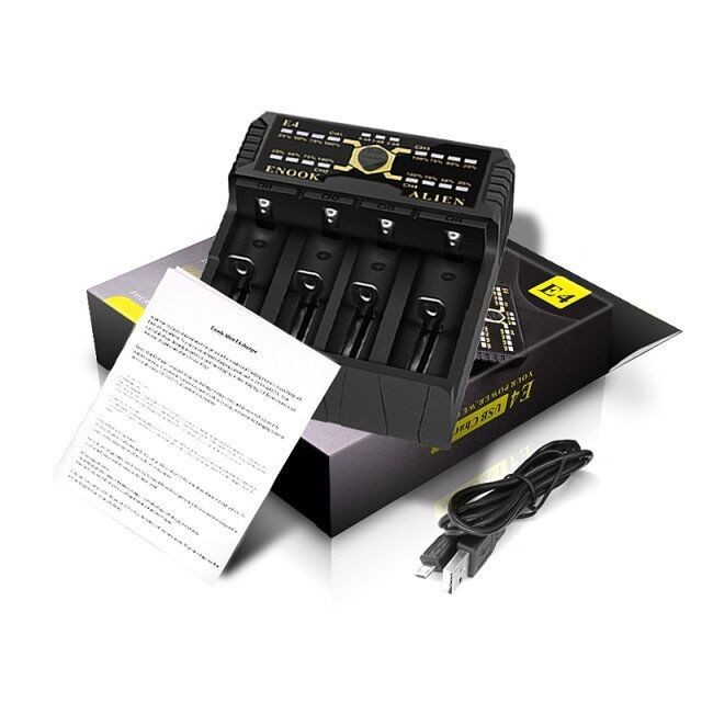 Enook E4 Baterías de iones de li descarga de cargador con carga de Ake DC 3.6V / 3.7V