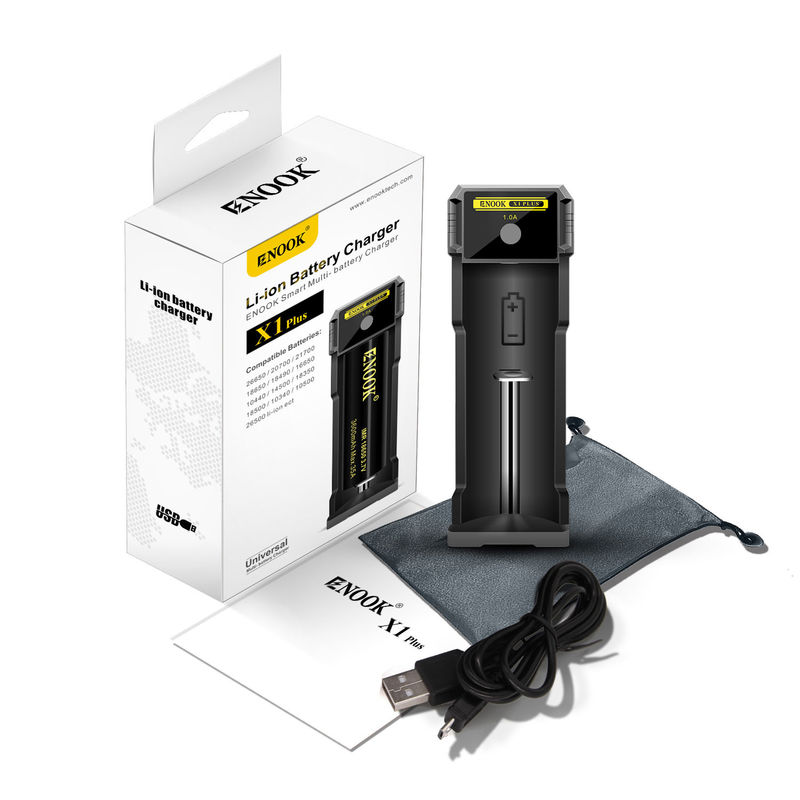 Cargador de batería de iones de litio de ranura única 1.0A de corriente USB 18650 Cargador rápido de batería