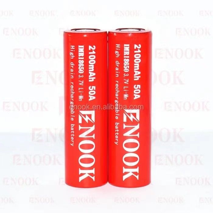 Batería portátil 18650 de alto drenaje de iones de li 2100mAh 3.7V Max 50A con tapa plana
