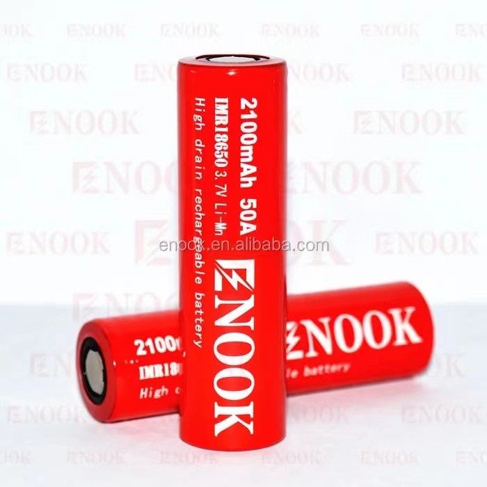 Batería portátil 18650 de alto drenaje de iones de li 2100mAh 3.7V Max 50A con tapa plana