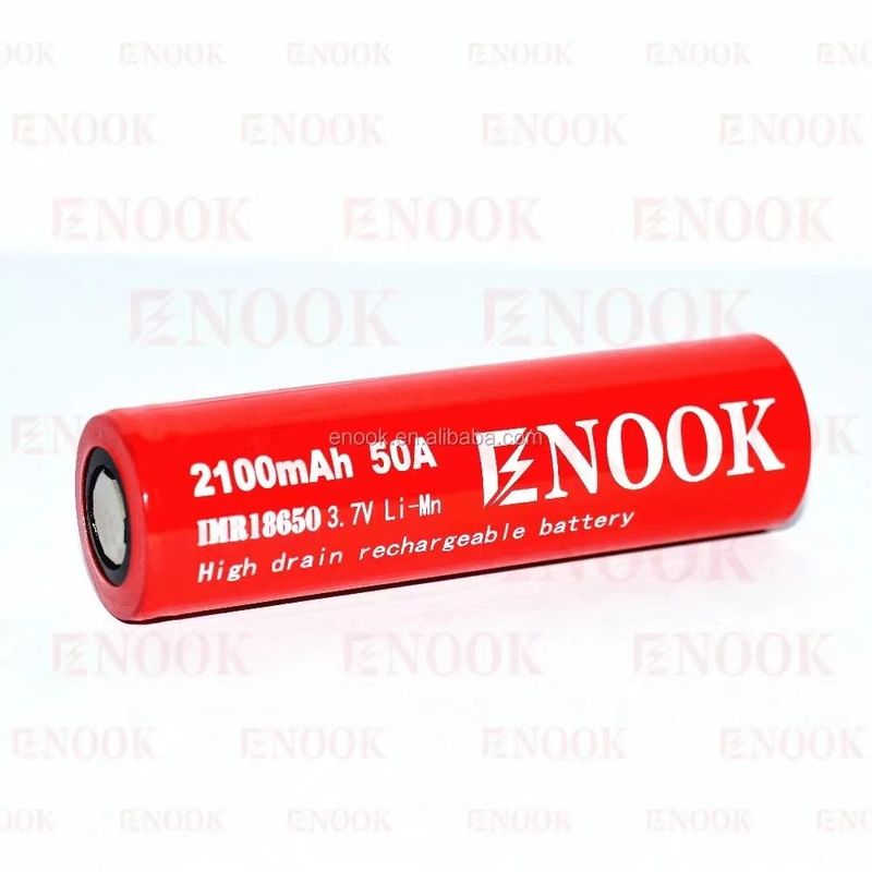 Batería portátil 18650 de alto drenaje de iones de li 2100mAh 3.7V Max 50A con tapa plana
