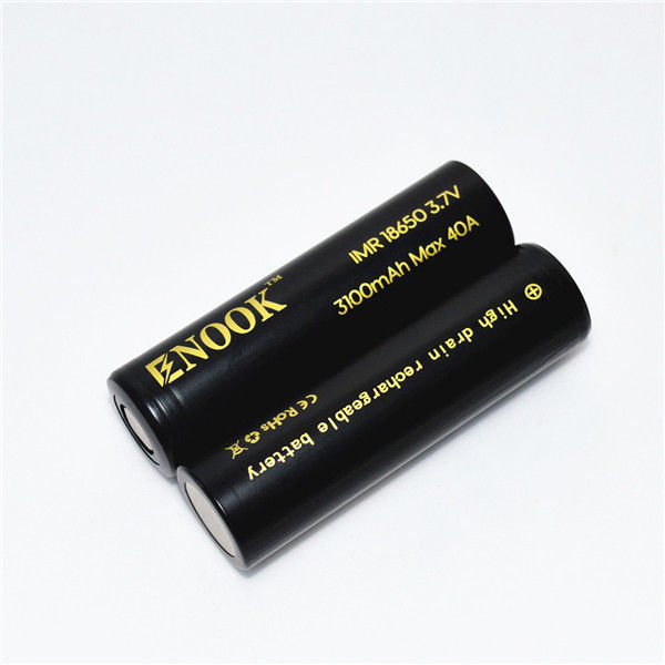 3100mAh 3.7V 18650 Baterías de iones de Li 40A de alto drenaje Batería recargable