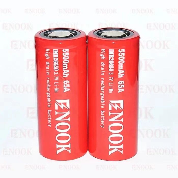 Mejor vendido Enook 26650 de celda de litio 5500mAh 65A de alto consumo 3.7V batería recargable batería de tapa plana