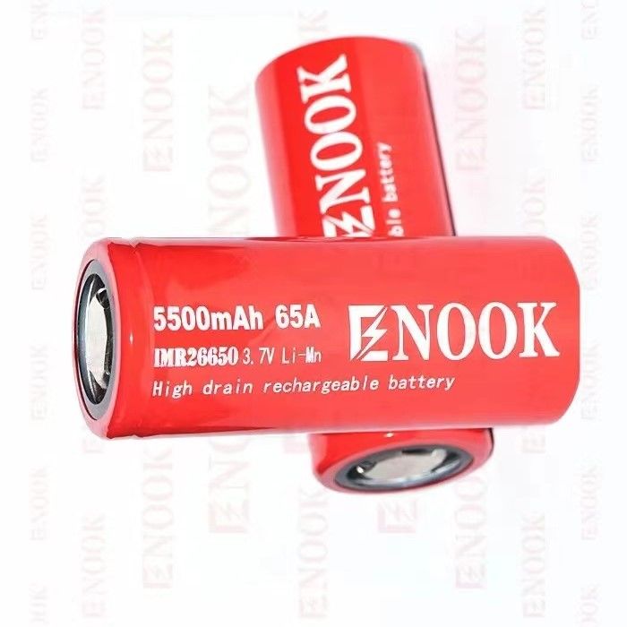 Mejor vendido Enook 26650 de celda de litio 5500mAh 65A de alto consumo 3.7V batería recargable batería de tapa plana