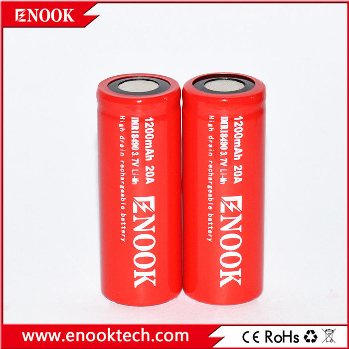18490 Batería de iones de litio de cilindro 1200mAh 3.7V 20A Para bicicleta eléctrica