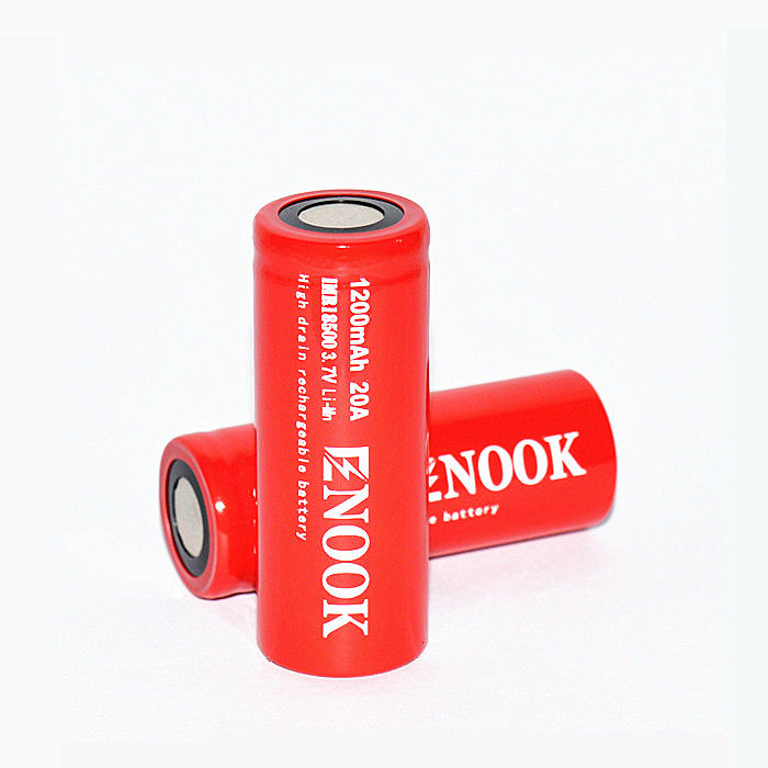 Enook 1200mAh 20A Batería de iones de litio Célula 3.7V 18500 Batería de iones de litio recargable