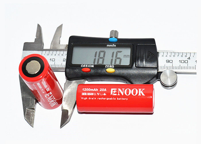 Enook 1200mAh 20A Batería de iones de litio Célula 3.7V 18500 Batería de iones de litio recargable