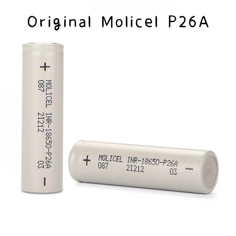 Molicel P26A 18650 Batería de celdas de iones de litio 35A 3.7 V Batería recargable 2600mah