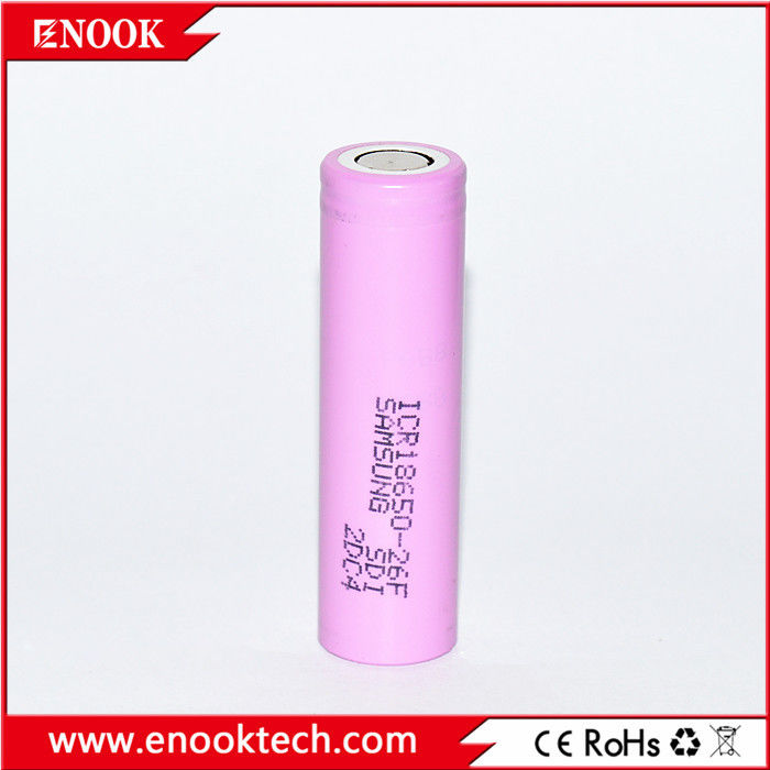 ICR18650 2200 mAh Samsung-26F 3.7V Batería recargable de iones de litio con alta tasa de descarga