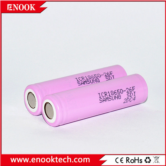ICR18650 2200 mAh Samsung-26F 3.7V Batería recargable de iones de litio con alta tasa de descarga