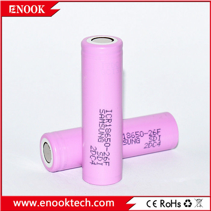ICR18650 2200 mAh Samsung-26F 3.7V Batería recargable de iones de litio con alta tasa de descarga