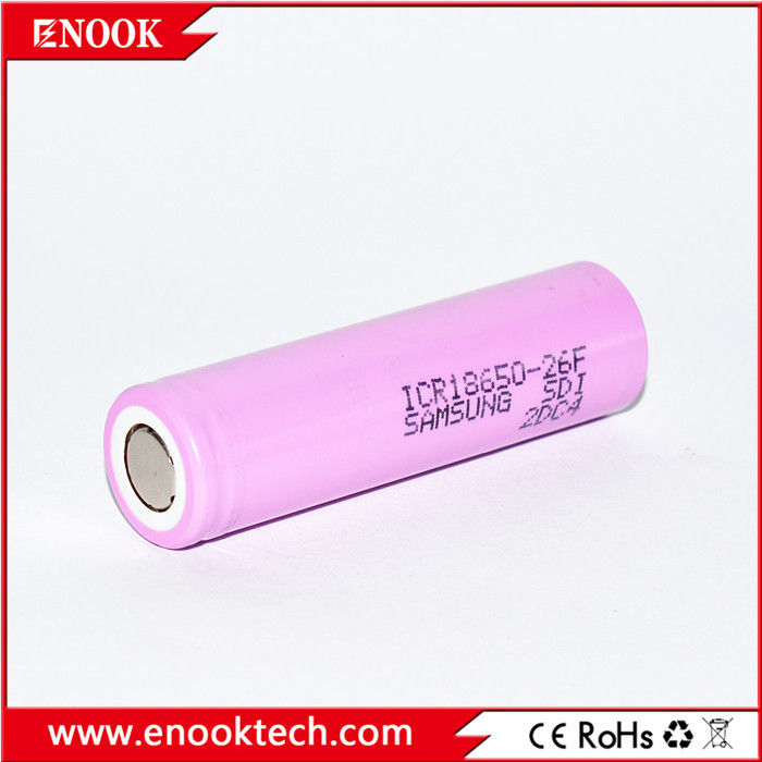 ICR18650 2200 mAh Samsung-26F 3.7V Batería recargable de iones de litio con alta tasa de descarga