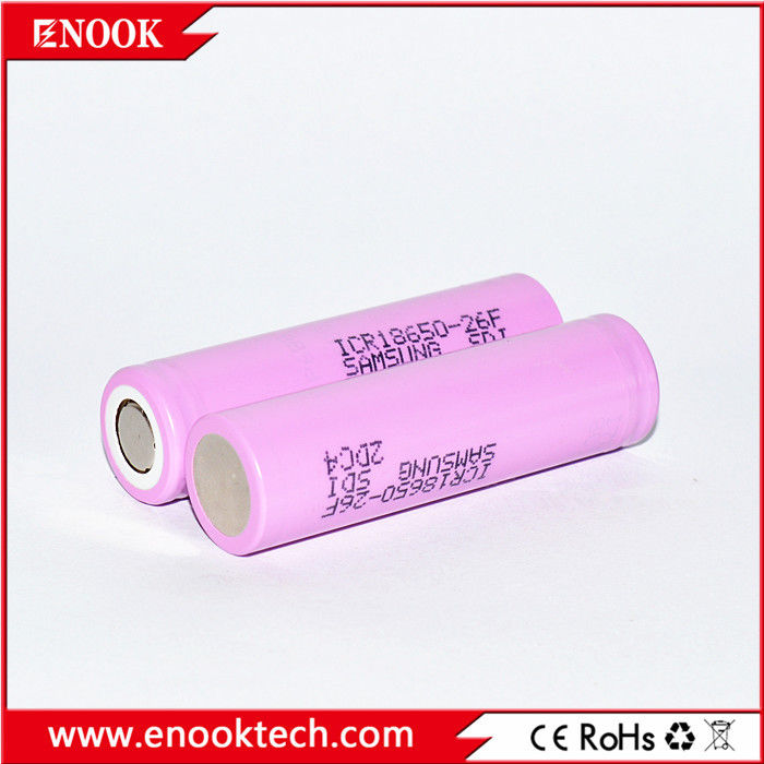 ICR18650 2200 mAh Samsung-26F 3.7V Batería recargable de iones de litio con alta tasa de descarga