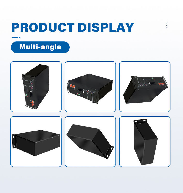 51Batería de almacenamiento de energía LiFePO4 Negro de.2V para UPS, baterías de servidor montadas en el rack