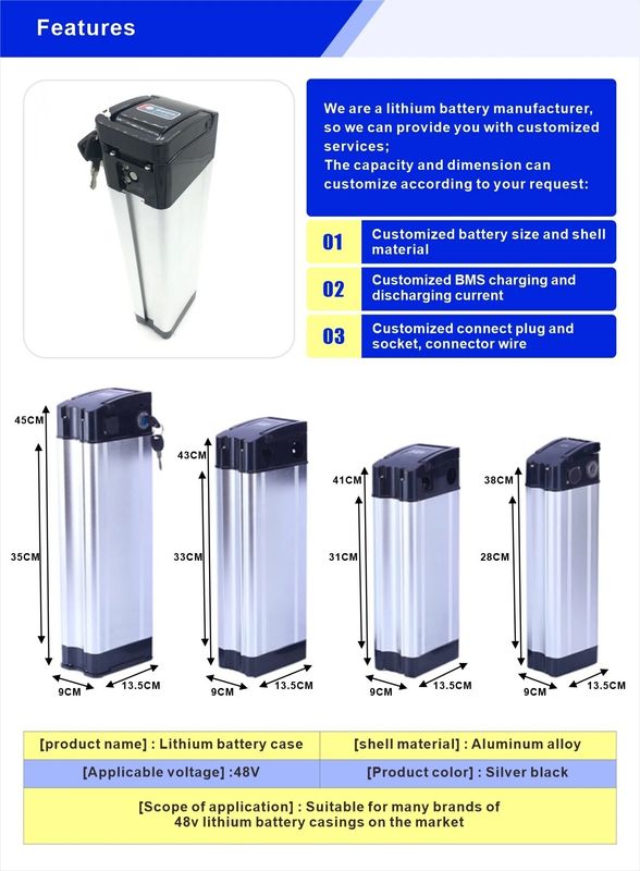 Se recomienda el paquete de baterías de litio de E Bike Silver Fish para una temperatura de almacenamiento de 23 ± 5 °C