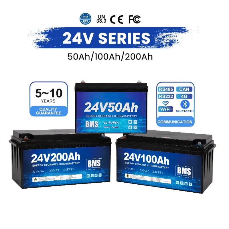 12V 24V 48V Lifepo4 Batería con 120A corriente de descarga Batería de litio hierro fosfato