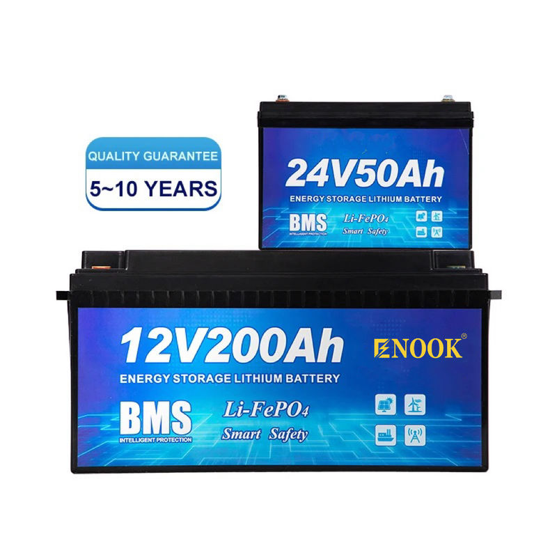 12V 100Ah Batería de iones de ciclo profundo 200Ah 24V Batería de iones de litio para auto de campamento RV barco