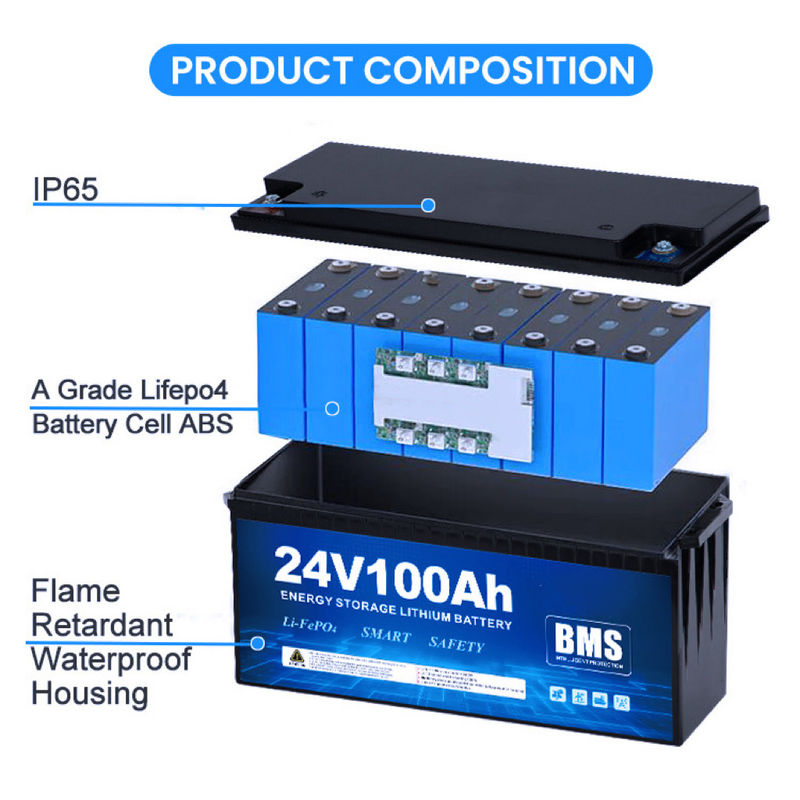 Batería de iones de litio de 36V 48V 60V 12V 24V 100Ah 200Ah 300Ah BMS Batería solar Lifepo4