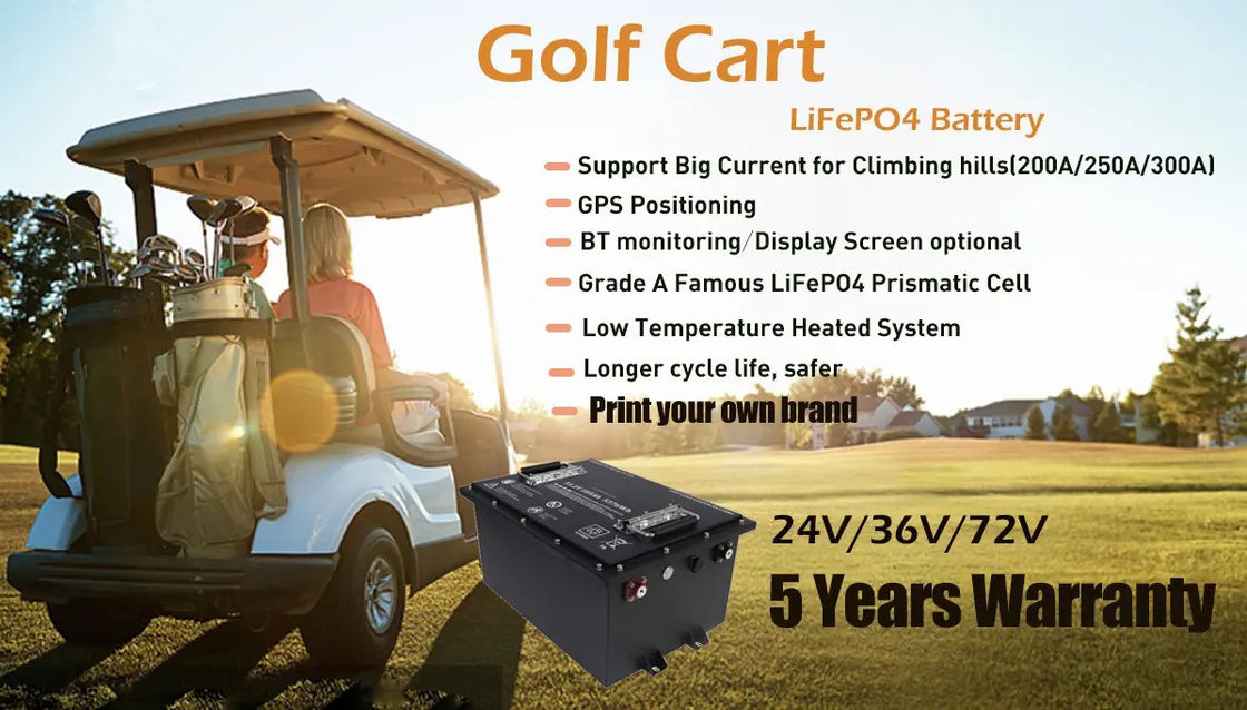 Batería de fosfato de hierro de litio respetuosa con el medio ambiente Batería de carrito de golf de iones de litio 472*334*243mm