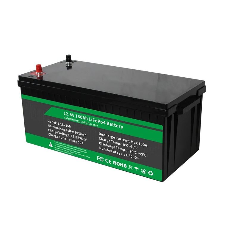 12.8v 100ah 150ah 105ah 200ah Batería de iones de litio con función BMS avanzada Vida útil del ciclo largo
