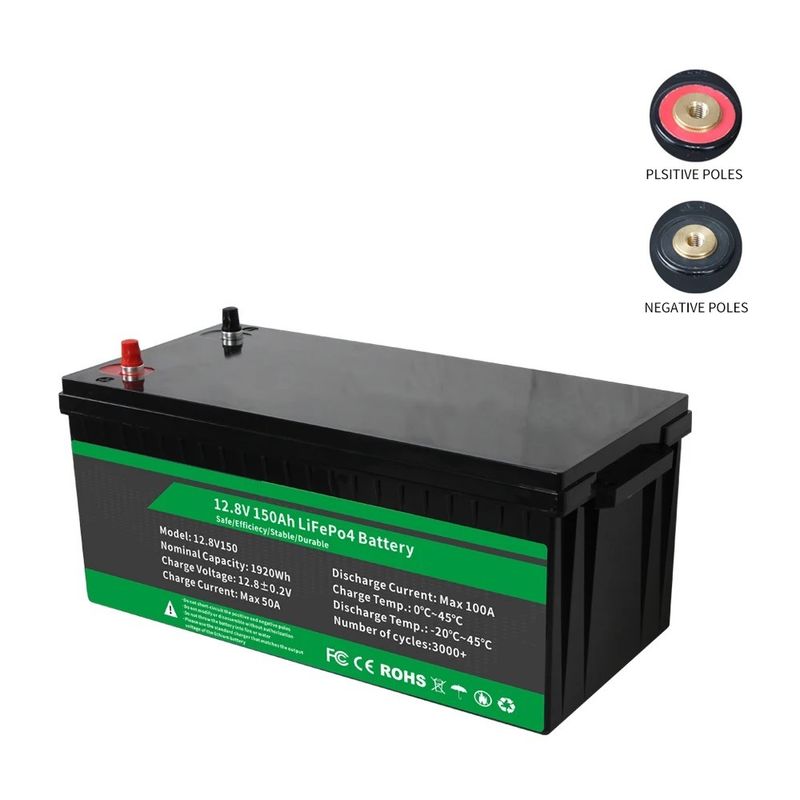 12V 200Ah Batería de iluminación exterior Batería recargable de iones de litio Batería de paquete 12V Batería de almacenamiento de energía de ciclo profundo