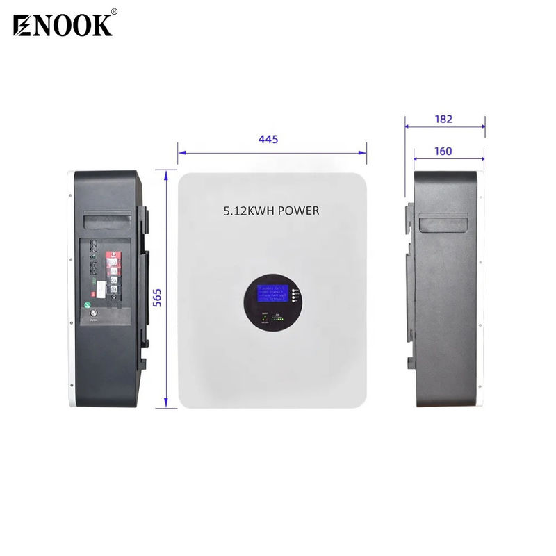 Personalización 51.2V 100A 5.12KWh Lifepo4 Batería de almacenamiento para el hogar con BMS inteligente