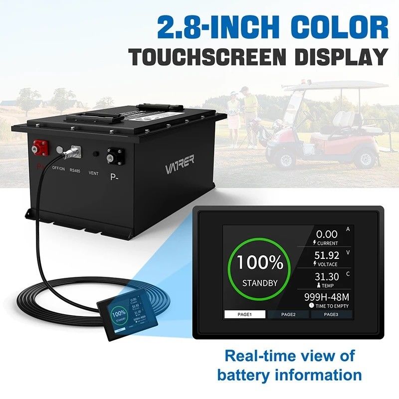 36v 48v 72v 100ah 200ah Batería de iones de litio para el coche de golf ecológico