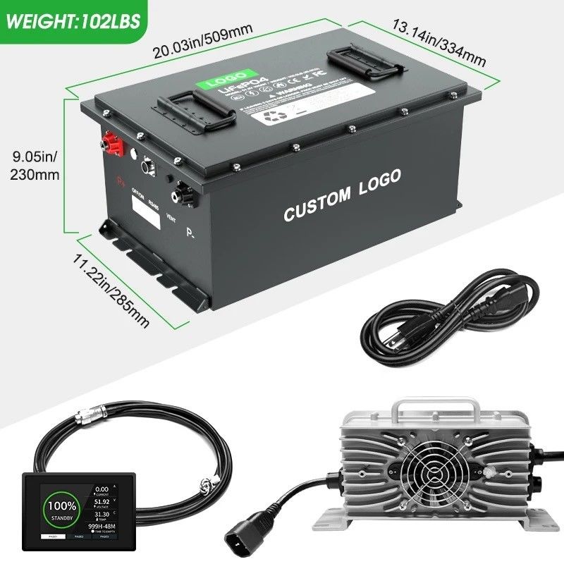 Carritos de golf eléctricos Baterías de iones de litio con Bluetooth y voltaje de carga de 58.4V