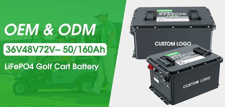 58.4V 100ah 105ah 200ah Golf Cart LiFePO4 Batería eléctrica de iones de litio 51.2V Ciclo profundo IP64